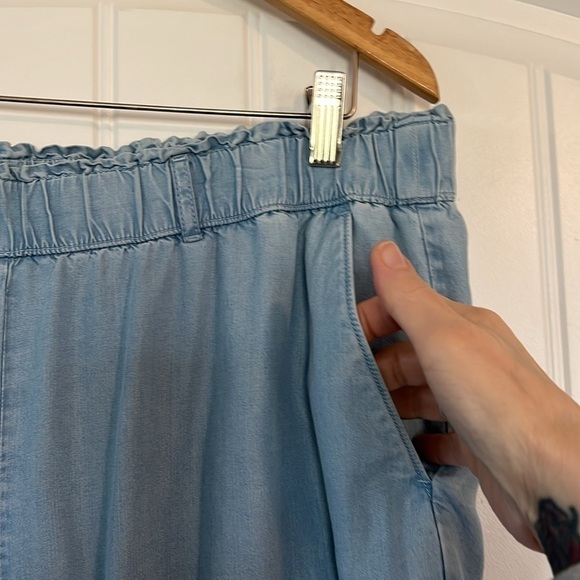 Ann Taylor LOFT Lyocell wide leg Crop Pants Size Large Petite - Picture 2 of 7